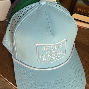 Light Blue Cap with Embroidered Text